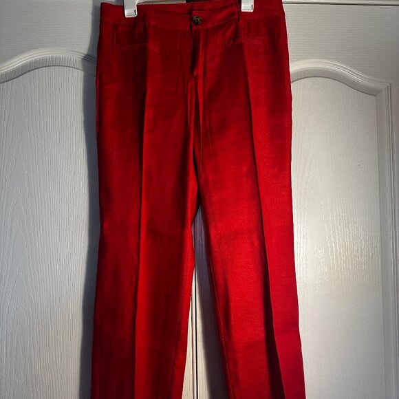 CAbi 5472 Red Valentine Linen Blend Suit – Jacket L & Pants 10 - Picture 11 of 15